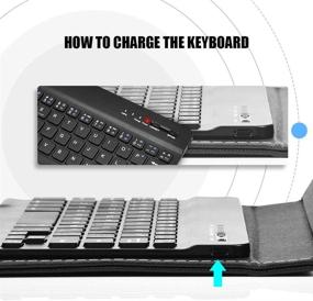 img 1 attached to 📱 Cuifati 2-in-1 Bluetooth Keyboard and Case - Stylish Folio Stand Cover with Detachable 3.0 Bluetooth Keyboard - Compatible with 4.5"-6.8" Android, Windows, and iOS Phones (Black)