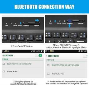 img 2 attached to 📱 Cuifati 2-in-1 Bluetooth Keyboard and Case - Stylish Folio Stand Cover with Detachable 3.0 Bluetooth Keyboard - Compatible with 4.5"-6.8" Android, Windows, and iOS Phones (Black)