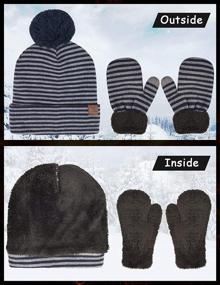 img 3 attached to 🧣 Stay Warm with Toddler Winter Beanie Mittens Stripe: Essential Boys' Accessories for Cold Weather