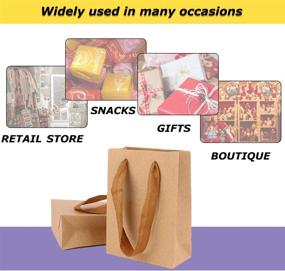 img 1 attached to 🛍️ Uceoo Kraft Paper Bags with Handles - 24 Pack Brown Gift Bags 4.7 x 2.2 x 6.3’’ for Wedding, Party Favors, Goodies, Shopping - Premium Kraft Bags