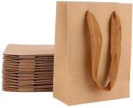 🛍️ uceoo kraft paper bags with handles - 24 pack brown gift bags 4.7 x 2.2 x 6.3’’ for wedding, party favors, goodies, shopping - premium kraft bags logo