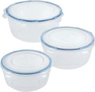 🔒 locknlock easy essentials food storage lids: airtight containers, stackable, bpa free – 6 piece set – clear логотип