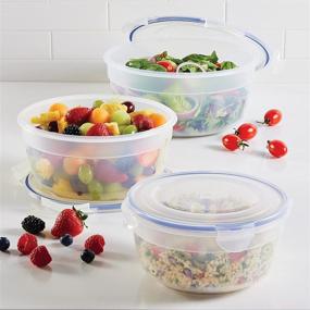 img 3 attached to 🔒 LocknLock Easy Essentials Food Storage Lids: Airtight Containers, Stackable, BPA Free – 6 Piece Set – Clear