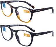 👓 k kenzhou computer reading glasses: blue light blocking, lightweight glasses for women - 2 pack (black/yellow, +2.0) logo