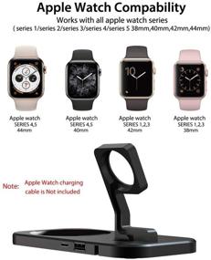 img 1 attached to Беспроводная зарядная станция Lelekey для iPhone и Apple Watch - док-станция 2 в 1 с адаптером QC, черный