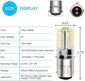 img 3 attached to 🔦 Лампа с светодиодами Ba15d 1142 12V белого цвета: низкое напряжение, водонепроницаемая, 6W 6000K - идеально подходит для морских судов, автодомов, кемперов (2 штуки)