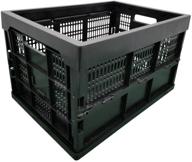 📦 52l collapsible heavy duty storage bin/container, grated wall utility basket tote in black - delight логотип