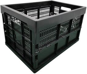 img 4 attached to 📦 52L Collapsible Heavy Duty Storage Bin/Container, Grated Wall Utility Basket Tote in Black - DELIGHT