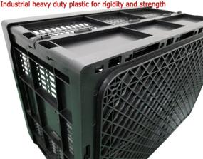 img 1 attached to 📦 52L Collapsible Heavy Duty Storage Bin/Container, Grated Wall Utility Basket Tote in Black - DELIGHT