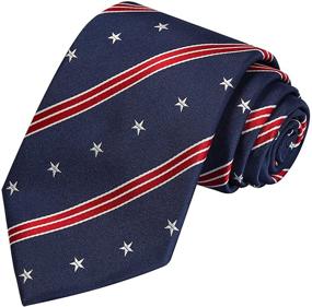 img 4 attached to KissTies Patriotic Necktie Stars Stripes Men's Accessories