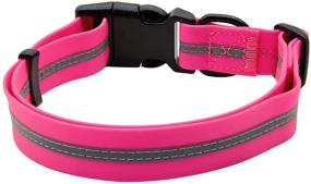 img 3 attached to 🐾 NIMBLE Dog Collar: Waterproof, Anti-Odor, Durable & Adjustable - Soft PVC & Polyester Material with Reflective Stripe - S/M/L Sizes