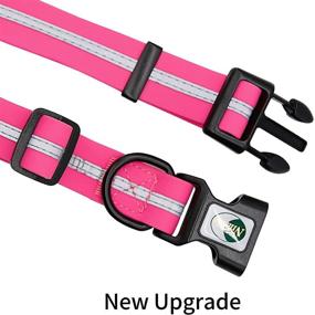 img 1 attached to 🐾 NIMBLE Dog Collar: Waterproof, Anti-Odor, Durable & Adjustable - Soft PVC & Polyester Material with Reflective Stripe - S/M/L Sizes