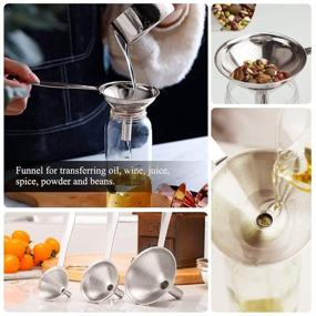 img 3 attached to 👍 Durable 3-in-1 Metal Funnels Set for Easy Transfer of Essential Oils, Liquids, and Dry Ingredients - Stainless Steel Kitchen Funnels - Dishwasher Safe