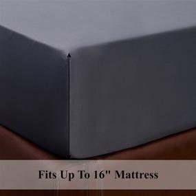 img 1 attached to Dark Grey Silk Sheets Set Queen Size - Breathable, Cooling & Wrinkle-Free - Extra Soft Satin Bedding - Deep Pockets - Fade and Shrink Resistant