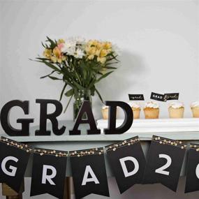 img 1 attached to Dudou Grad Black Wood Sign 2021: Celebrate Graduation with this Stylish Table Decoration and Congratulatory Centerpiece!