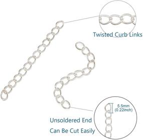 img 3 attached to Craftdady 90Pcs Silver Twist Extender Chains: Enhance Your Jewelry Collection with 1.77-1.97 Inch Removable Chain Extension Tails for Necklaces, Bracelets, and Anklets