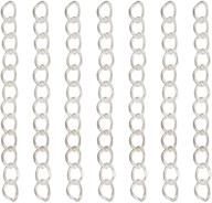 craftdady 90pcs silver twist extender chains: enhance your jewelry collection with 1.77-1.97 inch removable chain extension tails for necklaces, bracelets, and anklets logo