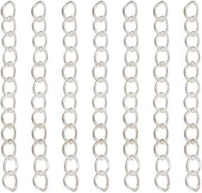 img 4 attached to Craftdady 90Pcs Silver Twist Extender Chains: Enhance Your Jewelry Collection with 1.77-1.97 Inch Removable Chain Extension Tails for Necklaces, Bracelets, and Anklets