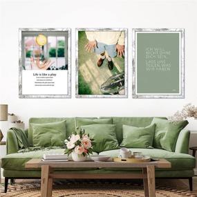 img 2 attached to 🖼️ Charming 18x24 Distressed White Wood Picture Frames - Rustic Country Flair Poster Frames (2PCS)