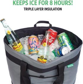 img 3 attached to 🛍️ Gray Jumbo Insulated Cooler Bag with High-Density Thermal Foam Insulation - Premium Quality Soft Cooler for Ultimate Insulation. Ideal as an Insulated Grocery Bag, Food Delivery Bag, Travel Cooler Bag, or Beach Cooler