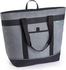 img 4 attached to 🛍️ Gray Jumbo Insulated Cooler Bag with High-Density Thermal Foam Insulation - Premium Quality Soft Cooler for Ultimate Insulation. Ideal as an Insulated Grocery Bag, Food Delivery Bag, Travel Cooler Bag, or Beach Cooler