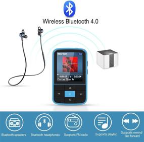 img 2 attached to 🎧 Итоговый клип-плеер MP3: AGPTEK 16GB Bluetooth с влагозащитным силиконовым чехлом, повязкой на руку, FM-радио, записью FM и расширяемым хранилищем.