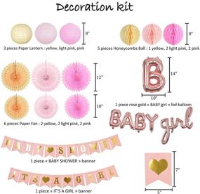 img 3 attached to 🎀 All in One Baby Shower Decorations for Girls - 242-Piece Party Supplies Set: It's a Girl Banners, Lanterns, Honeycomb Balls, Paper Fans, Balloon Set, Sash, Pin, Tableware, Napkins - Complete, Easy Setup, Serves 24 Guests - Antsik'Aby