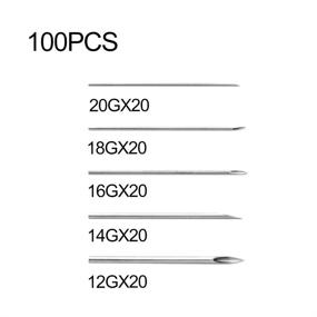 img 3 attached to 🔬 Госпире Микс иглы для пирсинга тела: 100 стерилизованных хирургических стальных игл в размерах 12g, 14g, 16g, 18g и 20g.