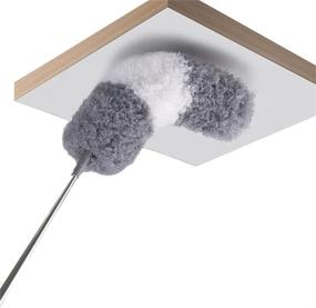img 4 attached to 🧹 Efficient Microfiber Duster with 100" Extension Pole, Bendable Head & Scratch-Resistant Hat for Cleaning Ceiling Fans, High Ceilings, Blinds, Furniture & Cars