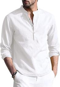 img 4 attached to HWILEGEND Men's Casual Cotton Button Henleys Clothing