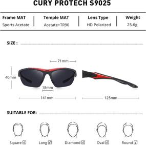 img 2 attached to 🕶️ CURY PROTECH Men's Polarized Sunglasses: Ultimate Sports Eyewear for Cycling, Fishing, and Golf with TR90 Superlight Frame