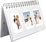 📷 golden state art instax frames collection: stylish 60-pocket photo album book for instax mini 7s 8 70 90 25 50s 8+ film (white) logo