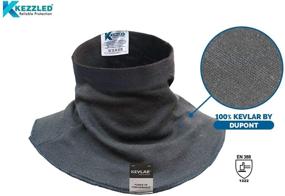 img 3 attached to Enhanced KEZZLED Welding Neck Protector - Cut, Scratch, Heat &amp; Flame 🔥 Resistant, 100% Kevlar by DuPont with UV Sun &amp; Cooling Protection (Medium, Black)