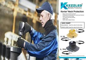 img 1 attached to Enhanced KEZZLED Welding Neck Protector - Cut, Scratch, Heat &amp; Flame 🔥 Resistant, 100% Kevlar by DuPont with UV Sun &amp; Cooling Protection (Medium, Black)