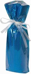 img 1 attached to 🍷 Stylish and Convenient: Gift Mate 21097-5 Diamond Blue 5-Piece Wine/Bottle Drawstring Gift Bags