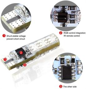 img 3 attached to 🌈 Impressive ICBEAMER T10 194 168 w5w RGB LED Remote Atmosphere Light Bulbs: Strobe, 16 Colors, Perfect Replacement for Map, Dome, License Plate, and Parking Illumination