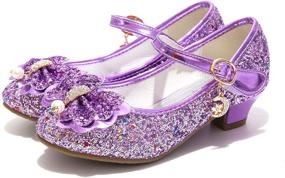 img 4 attached to 💫 Sparkling Mowoii Glitter Wedding Princess Toddler Girls' Shoes and Flats: Shine on her big day!