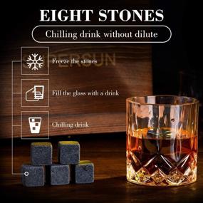 img 1 attached to 🥃 SUPERSUN Whiskey Glass Chilling Stones Gift Set for Men - Includes 2 Scotch Bourbon Glasses, 8 Granite Chilling Rocks, and 2 Coasters - Perfect for Him, Boyfriend, Husband, Father, Valentine's Day, Birthday, and Anniversary