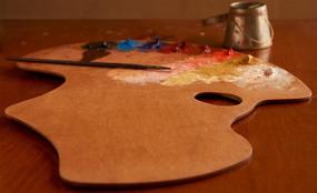 img 1 attached to New Wave Expressionist Confidant Hand Held Wood Artist Palette - A Natural Stain for Left-Handed Artists