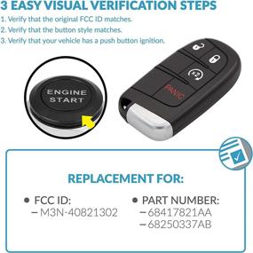 img 1 attached to 🔑 Keyless2Go 4 Button Proximity Smart Key Replacement for Jeep Compass M3N-40821302 68250337 AB