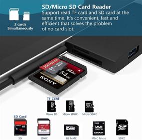 img 1 attached to Cateck USB Hub Docking Station 6 in 2 Converter Adapter for Surface Pro 5/Pro 6 with 1000M Ethernet LAN, 2 USB 3.0 Ports, Mini DP to HDMI, and SD/Micro SD Card Reader