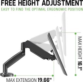 img 2 attached to 💻 Enhance Your Workspace with the MOUNTUP Single Monitor Desk Mount - Adjustable Gas Spring Arm, VESA Mount, and Sturdy Base for Screens up to 32 inch (MU0004)