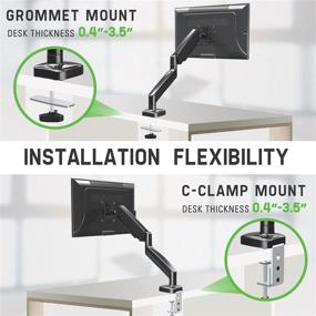 img 1 attached to 💻 Enhance Your Workspace with the MOUNTUP Single Monitor Desk Mount - Adjustable Gas Spring Arm, VESA Mount, and Sturdy Base for Screens up to 32 inch (MU0004)