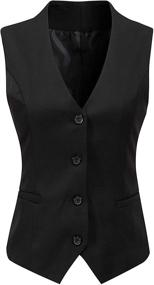 img 4 attached to Vocni Womens Button Economy Waistcoat Women's Clothing