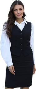 img 1 attached to Vocni Womens Button Economy Waistcoat Women's Clothing