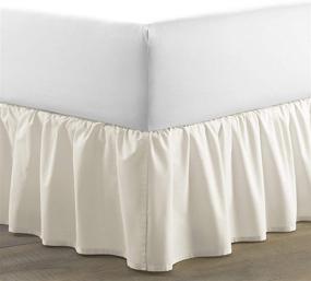 img 1 attached to 🛏️ Laura Ashley Home Solid Collection Full Bedskirt - Premium Luxury Hotel Quality, Easy Fit, Wrinkle & Fade Resistant - Stylish Ivory Design for Home Décor