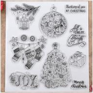 kwan crafts clear stamps for diy scrapbooking - merry christmas lantern joy tree ball giftbox theme logo