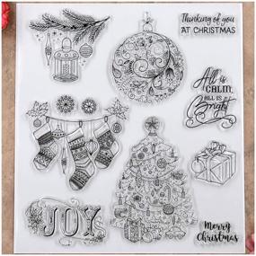 img 1 attached to Kwan Crafts Clear Stamps for DIY Scrapbooking - Merry Christmas Lantern Joy Tree Ball Giftbox Theme