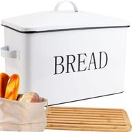 🍞 kitchen countertop bread box - extra large bread boxes for kitchen counter with cutting board lid - bread storage solution for kitchen - farmhouse style логотип