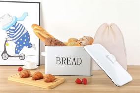 img 2 attached to 🍞 Kitchen Countertop Bread Box - Extra Large Bread Boxes for Kitchen Counter with Cutting Board Lid - Bread Storage Solution for Kitchen - Farmhouse Style